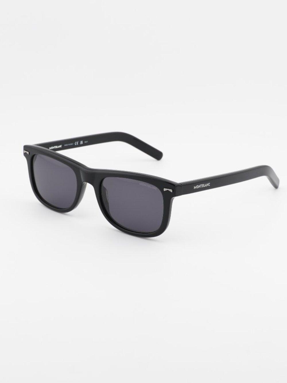 Montblanc MB0260S 001 Sunglasses Black Square Frame, Smoke Lenses